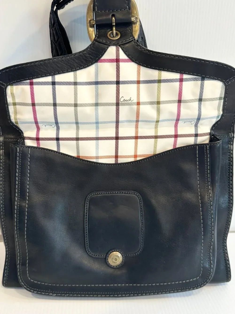 COACH Bleecker Legacy Tattersall Shopper with Matching Mini Pouch - Picture 11 of 16